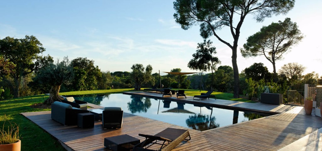 Large luxury Chateau with wooden patio and garden