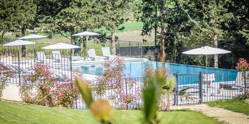 Luxury chatea in Languedoc swimming pool area