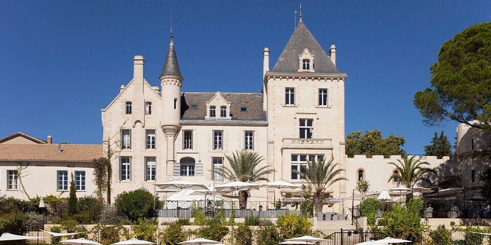 Luxury chatea in Languedoc from the front